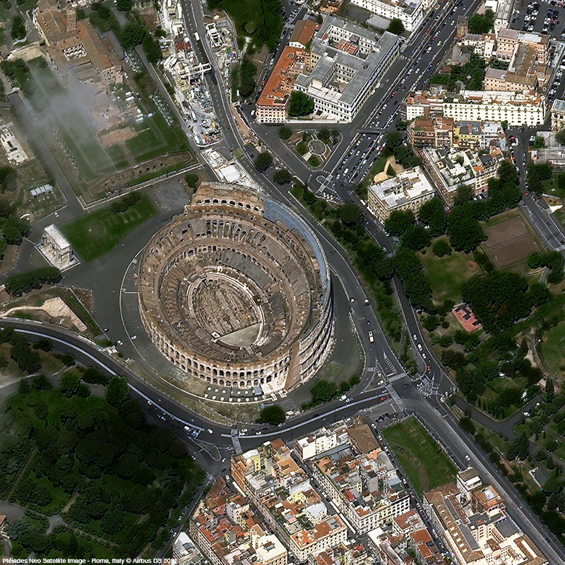Pléiades Neo - Colosseum - Rome - Acquisition angle 41°