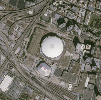 	Pléiades satellite image of Louisiana Mercedes-Benz Superdome Stadium