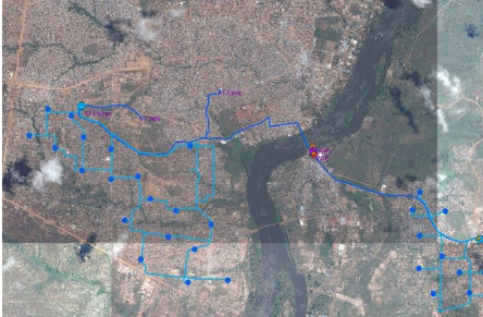 Map of the area helping access to drinkable water in Goma - Elevation1 case study Map of the area helping access to drinkable water in Goma - Elevation1 case study