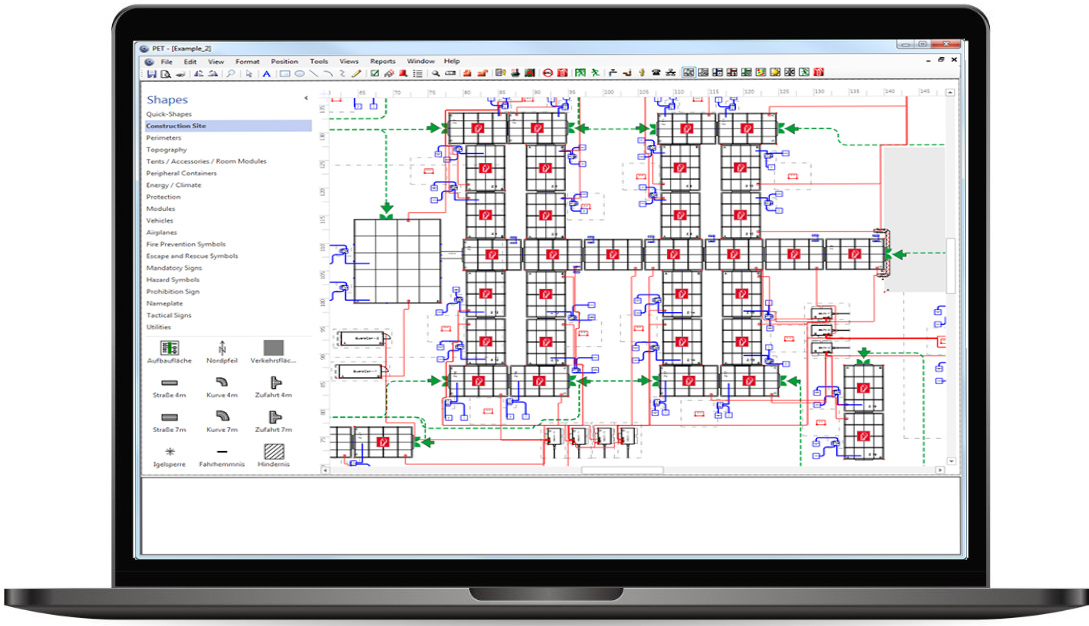 Airbus  Planning and Exploration Tool (PET) displaying detailed view of construction set-up