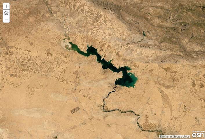 Satellite Image of the Mosul Dam Satellite Image of the Mosul Dam