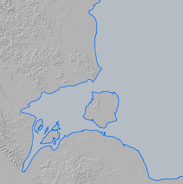 WorldDEM Ocean Shoreline over Aceh, Indonesia, northern end of Sumatra WorldDEM Ocean Shoreline over Aceh, Indonesia, northern end of Sumatra