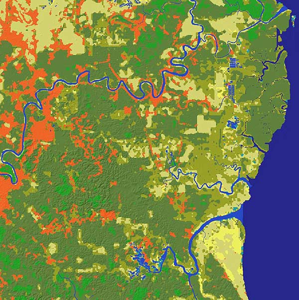 WorldDEM Clutter Map over Aceh, Indonesia, northern end of Sumatra WorldDEM Clutter Map over Aceh, Indonesia, northern end of Sumatra