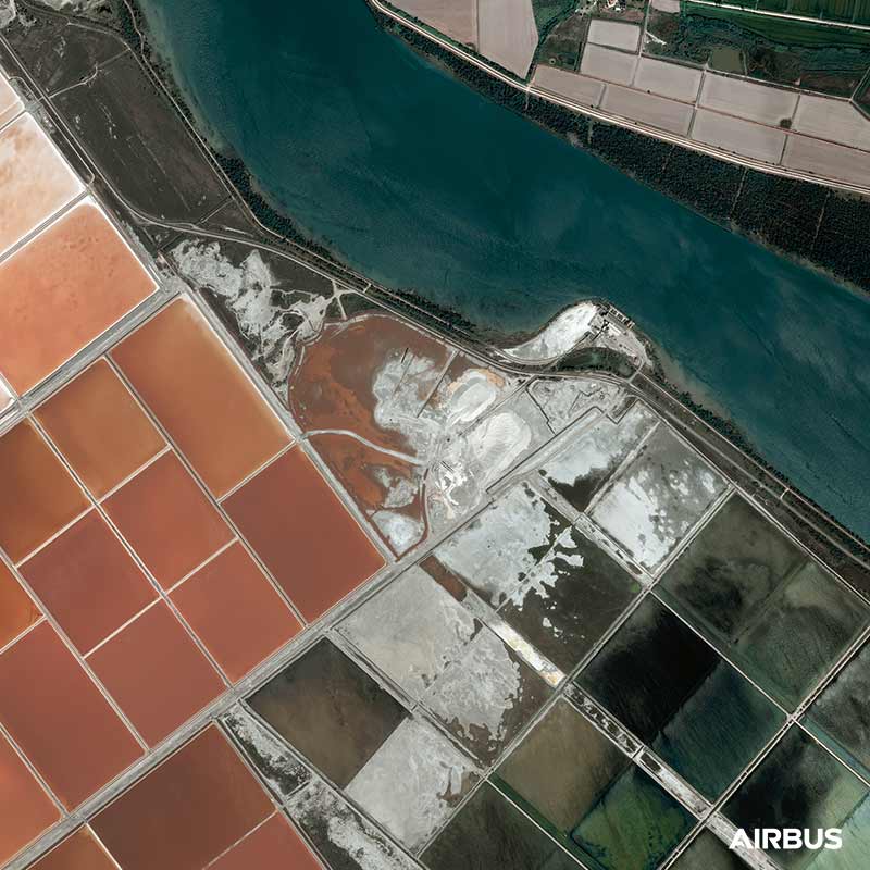 Pléiades Satellite Image - Salin-de-Giraud, France Pléiades Satellite Image - Salin-de-Giraud, France