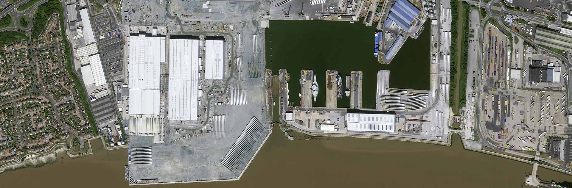 Pléiades Neo image of Wind Turbine Factory, in the port of Hull in the North East of England