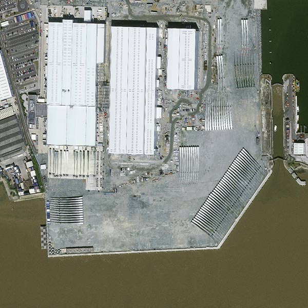 Pléiades Neo image of Wind Turbine Factory, in the port of Hull in the North East of England