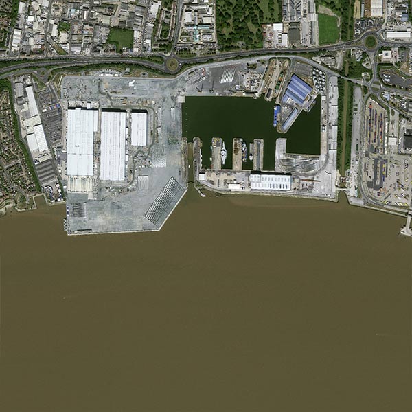 Pléiades Neo image of Wind Turbine Factory, in the port of Hull in the North East of England