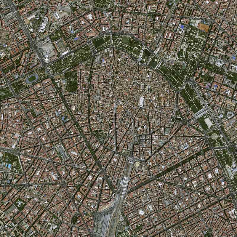 Pléiades Neo image staellite - Botanical Garden of Valencia, Spain - 30cm resolution