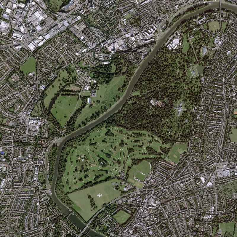 Pléiades Neo Image satellite - Royal Botanic Gardens of London Kews Gardens - 30cm resolution